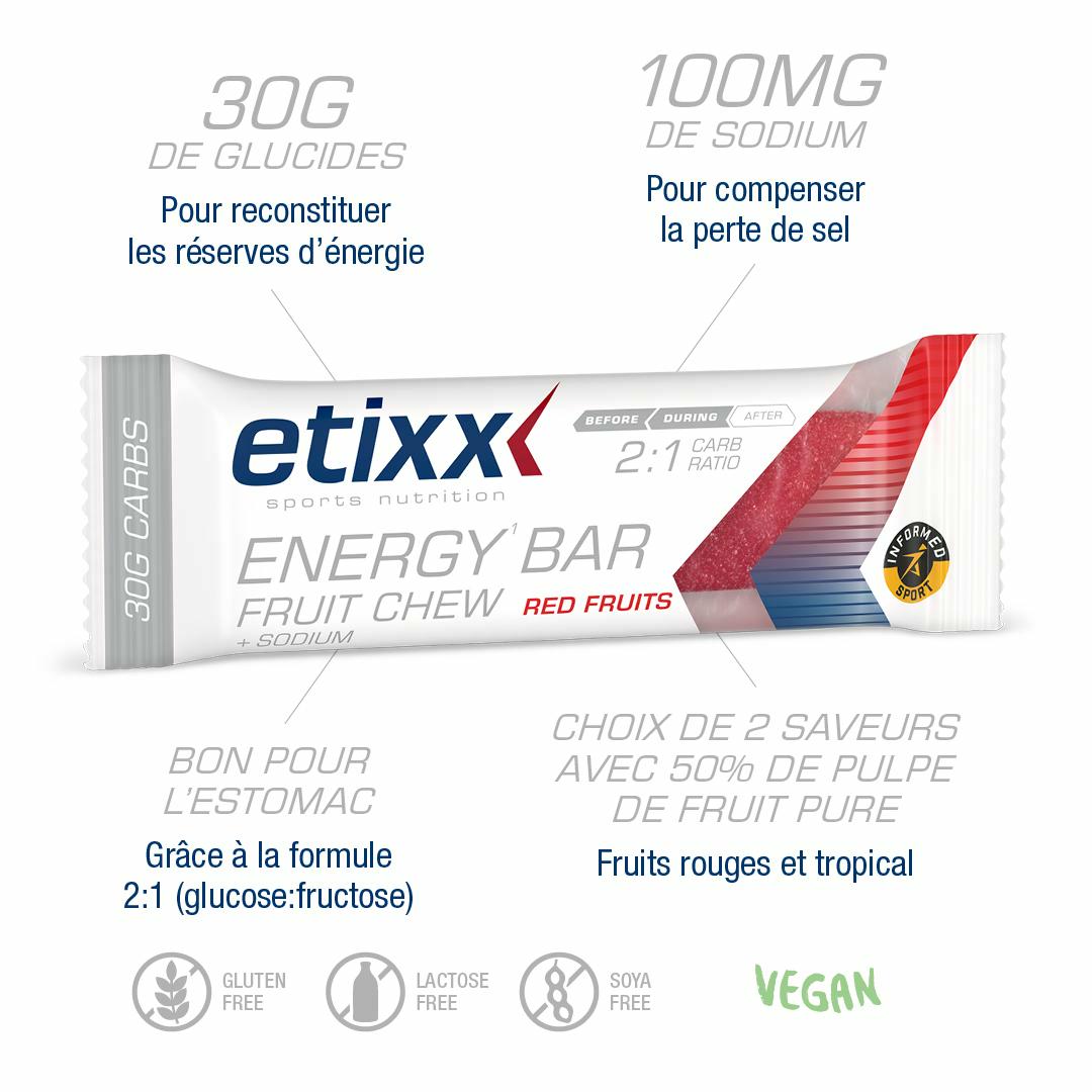 Energy Bar Fruit Chew Red Fruits 12x38g