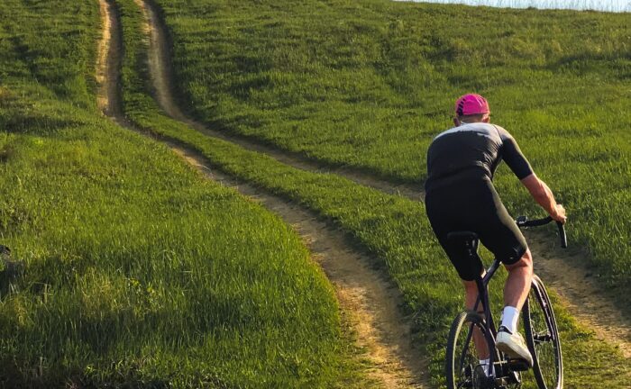 Cyclist on the Brabantse Wouden Ultra Gravel course