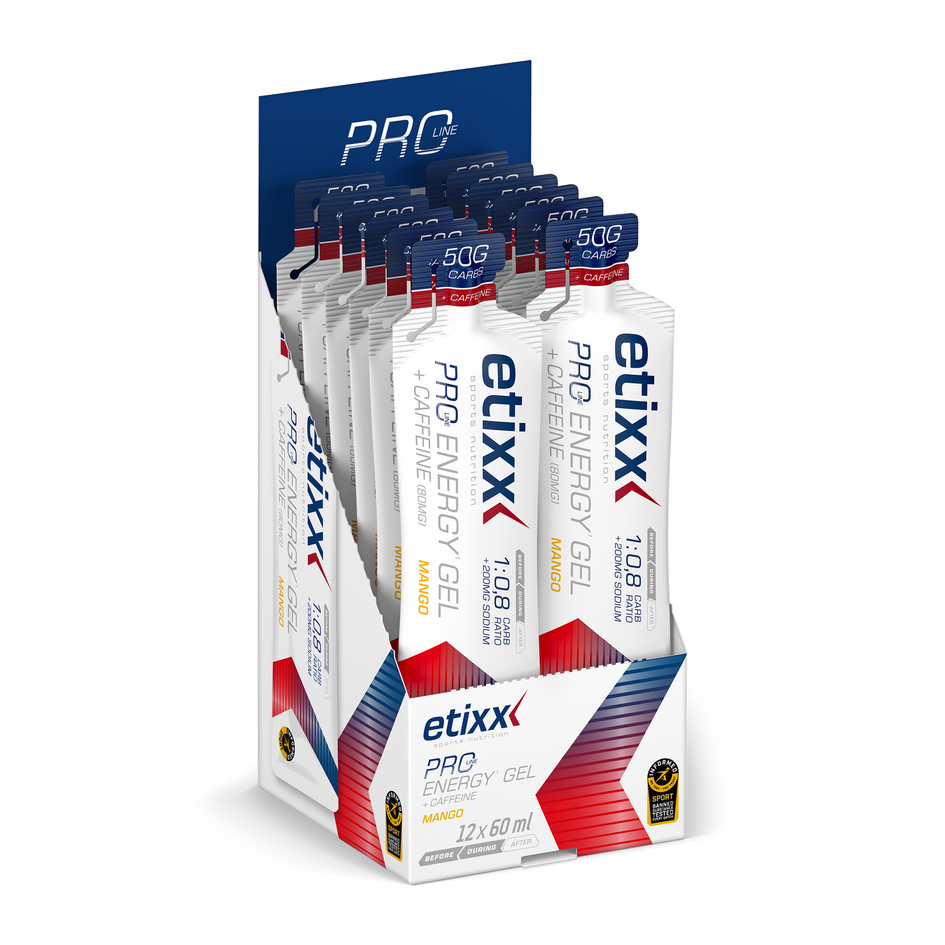 PRO LINE Energy Gel + Caffeine - Contains extra carbohydrates